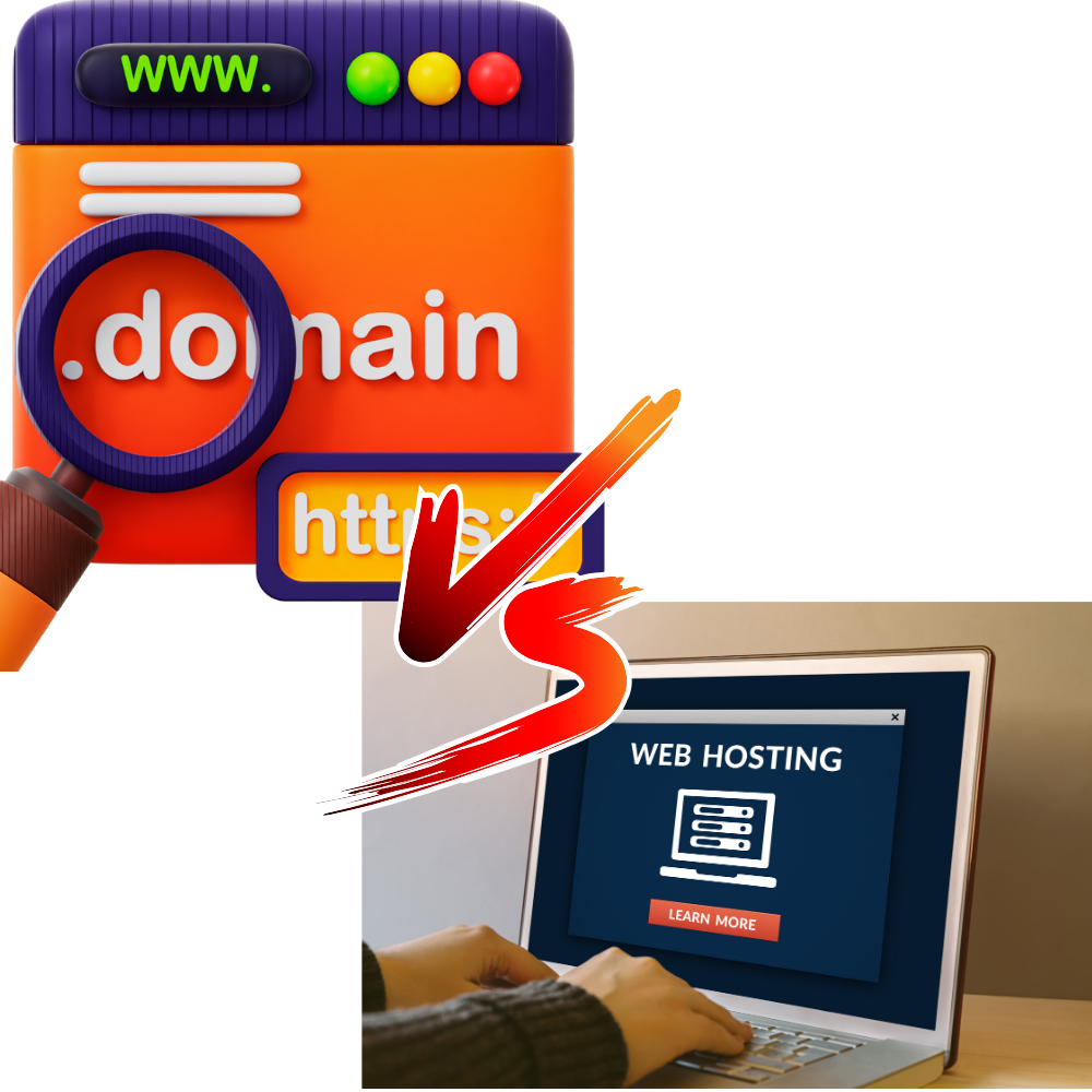 what is difference between domain and hosting